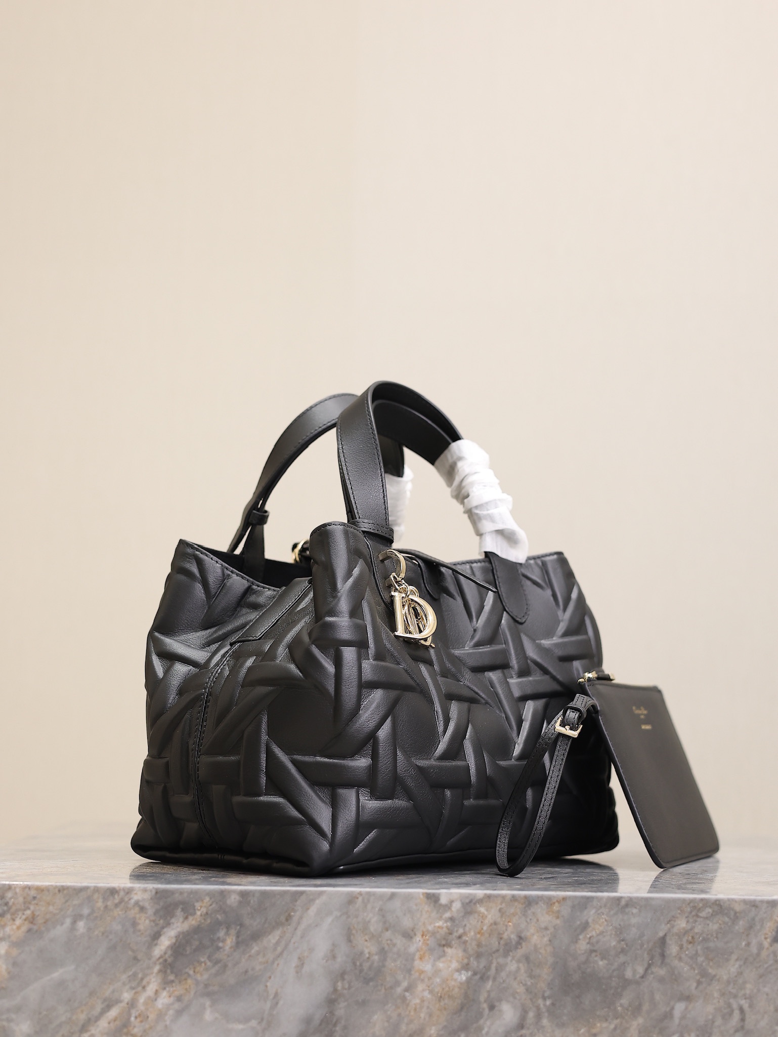 Medium Dior Toujours Bag Black Graphic Cannage Calfskin